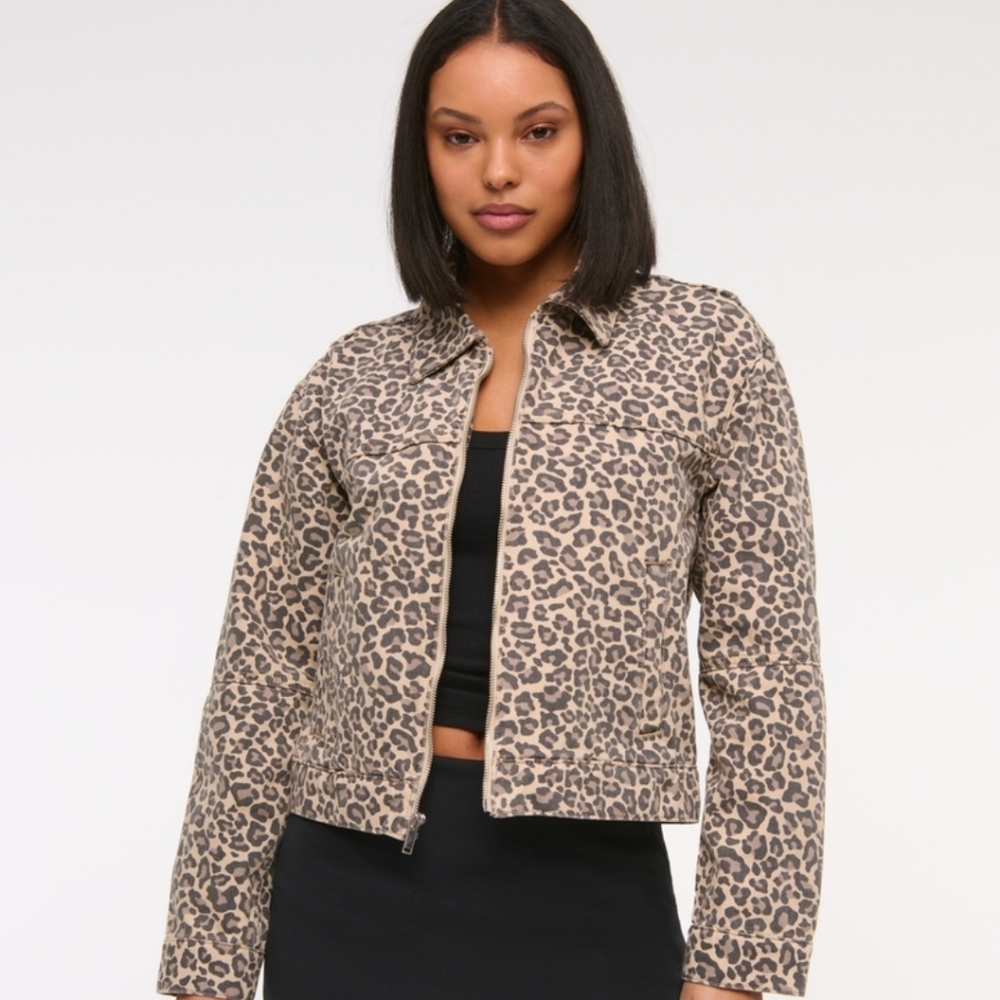 Abercrombie Denim Jacket Cheetah Print
